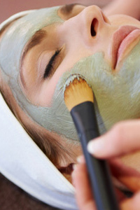 Woman getting facial