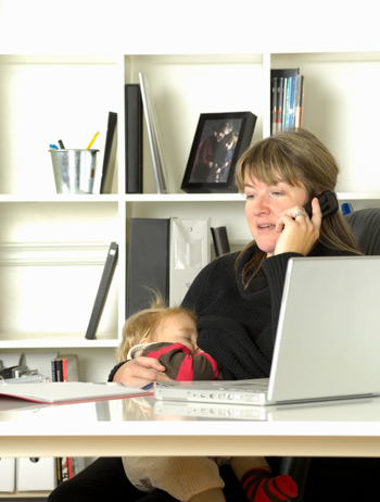 Woman working from home