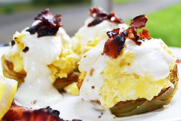 Skinny eggs benedict