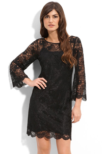 Black lace shift dress