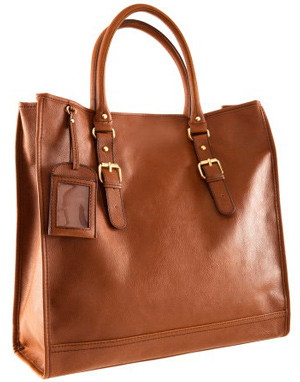 The leather handbag