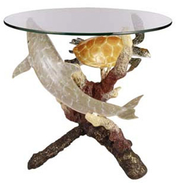 Dolphin and Sea Turtle Side Table
