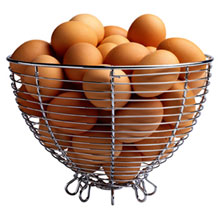 Eggs in a basket