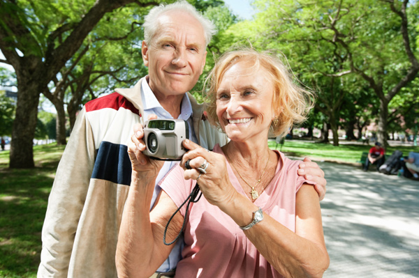 Elderly sightseeing group