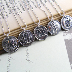Monogram bridesmaid necklaces
