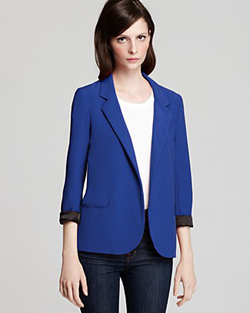 bold, blue girlfriend blazer