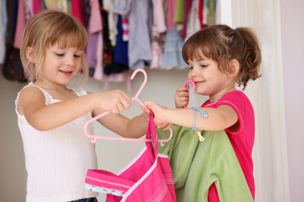 Girls getting dressed