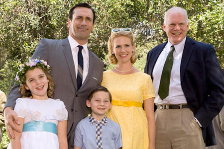 January Jones and Jared Gilmore on Mad Men