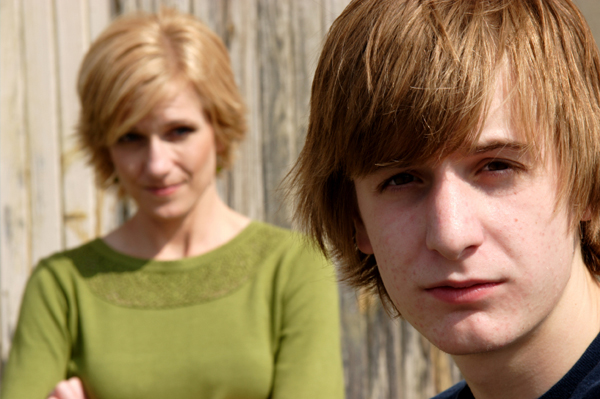 Mother and teen son