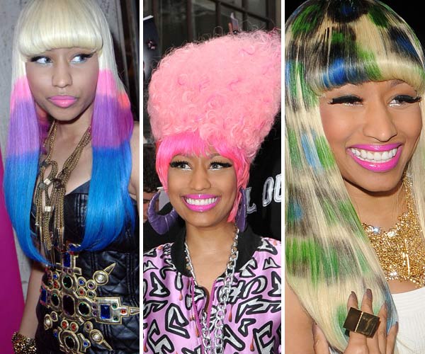 Nicki Minaj's colorful hair and pop princess beauty