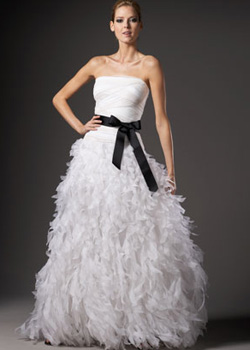 Organza-Bottom Silk Ball Gown