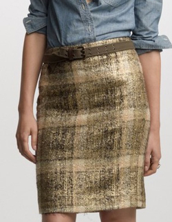 Plaid pencil skirt
