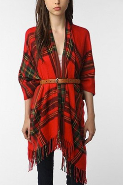 Plaid Ruana