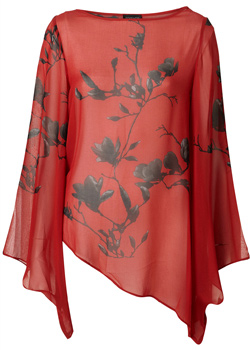 Red chinese print blouse (Topshop, $50)
