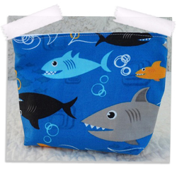 Shark gusseted reusable snack bag
