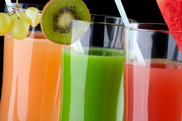 Variety of fruit juices