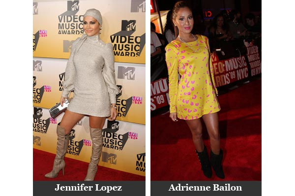 Jennifer Lopez and Adrienne Bailon at the Video Music Awards