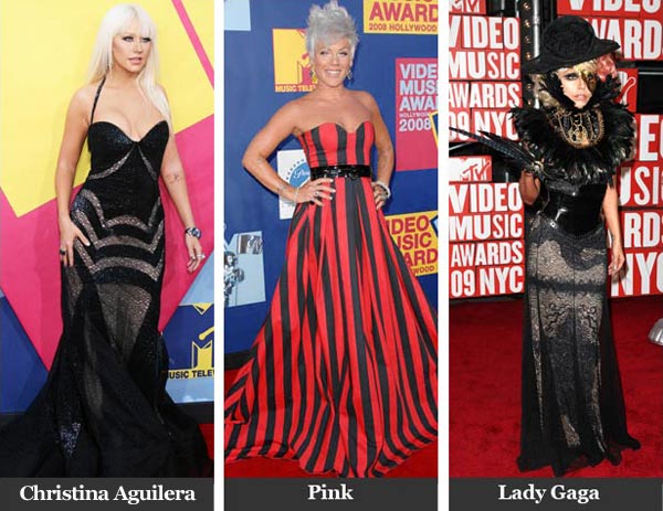 Christina Aguilera, Pink and Lady Gaga at the VMAs
