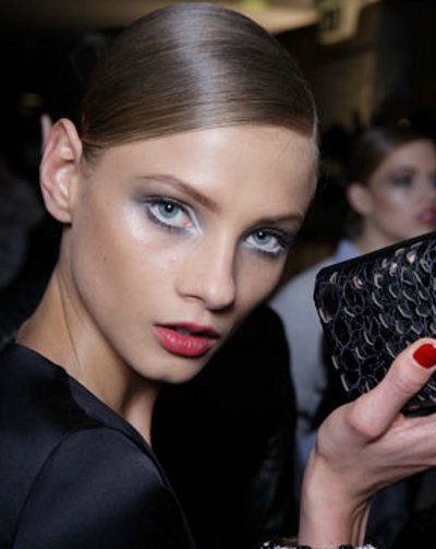 White over black eye shadow