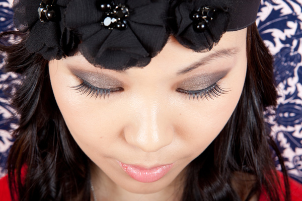 Black hair and headband
