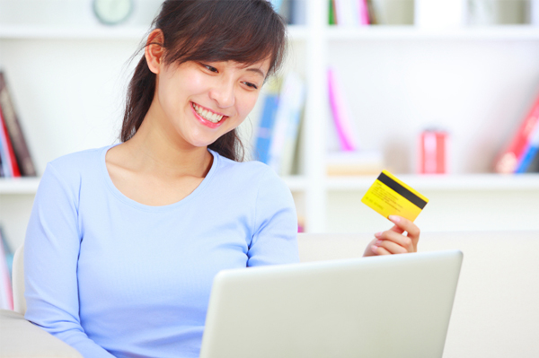Woman shopping online for deals