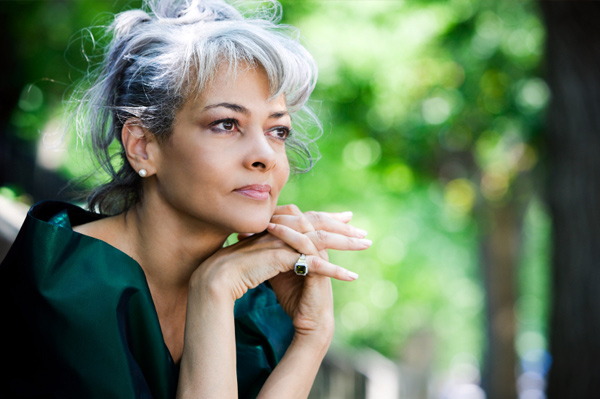 Woman with gray hair