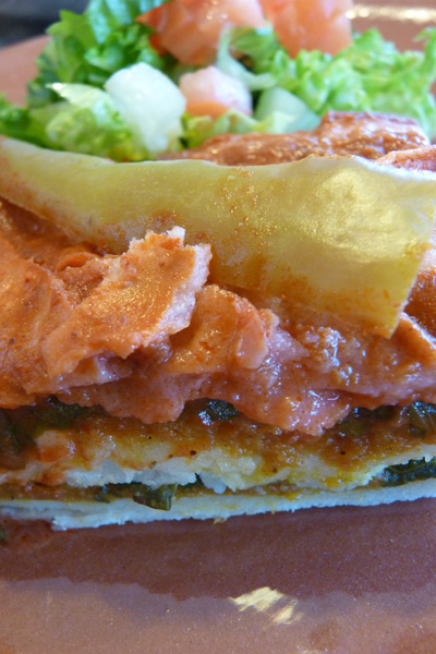 Pumpkin and spinach enchiladas