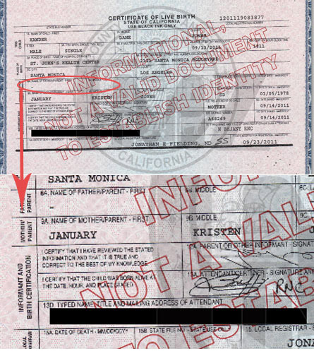 January Jones birth certificate