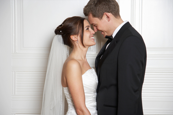 Bride and groom sharing special moment