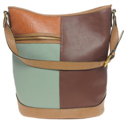 Color block bucket bag