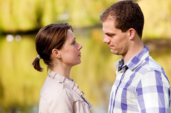 Couple having discussion