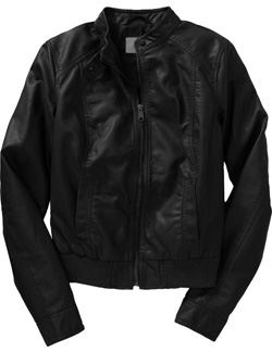 Faux leather moto jacket