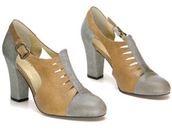 Our pick: Re-mix parkview heels in grey and taupe (Shoostore, $219).