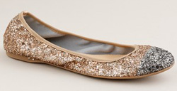 Our pick: Glitter ballet flats in gold (J. Crew, $135).