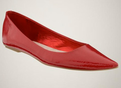 Our pick: Patent pointy flats in red (GAP, $40).