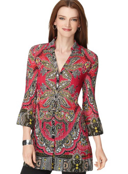 Seen here: Alfani three quarter sleeve printed tunic ($69, Macy's)