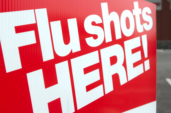 Flu shot sign