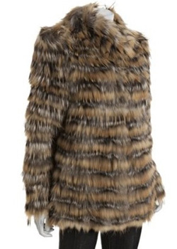 Blue Duck Striped Silver Fox Fur Coat
