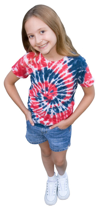 Girl with tie dyed shirt
