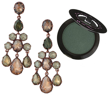 Earrings and eyeshadow