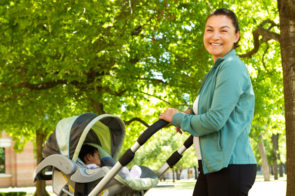 New mom with stroller