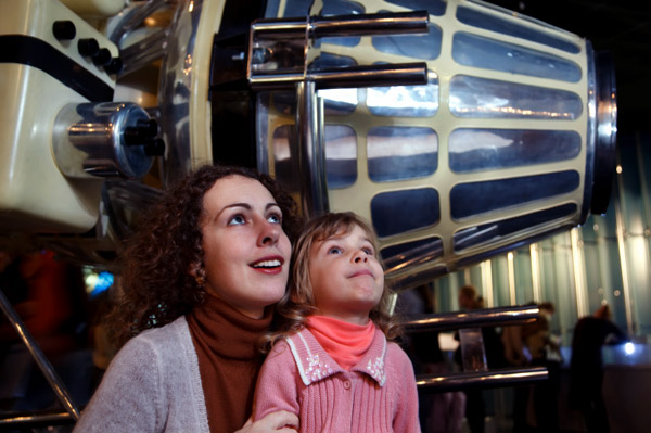 Mom and daughter at the museum