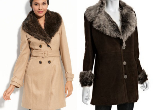 Fur collar coats