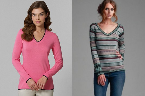 V-neck sweaters
