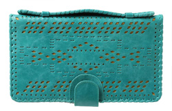 Leather-bound clutch