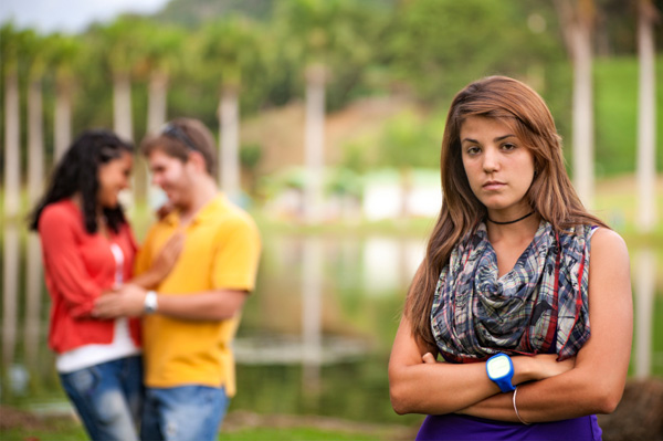 Woman choosing boyfriend over friend