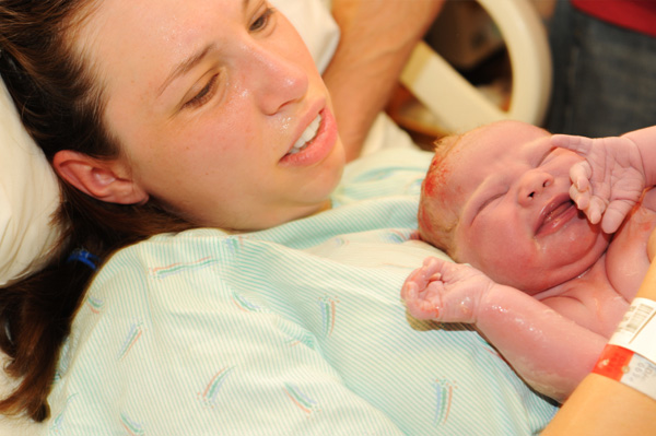 Woman who has just given birth