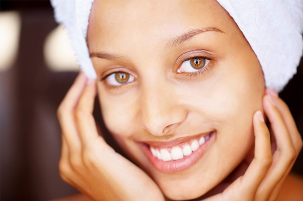 Woman with clear complexion