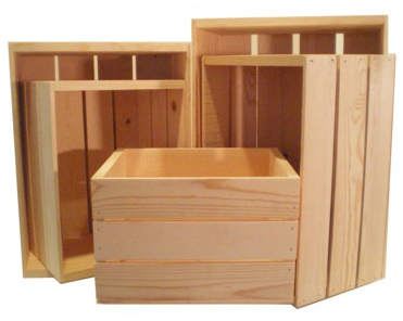 Old-fashioned wood & metal milk crates