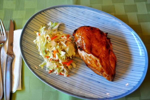 Lime and soy-glazed chicken with cabbage slaw